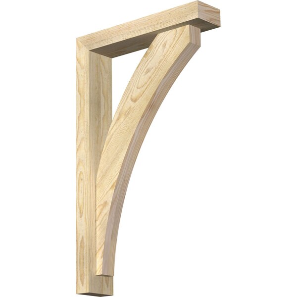 Ekena Millwork Thorton Block Rough Sawn Bracket w/ Offset Brace, Douglas Fir, 4"W x 18"D x 30"H BKT0402X18X30THR05RDF - main